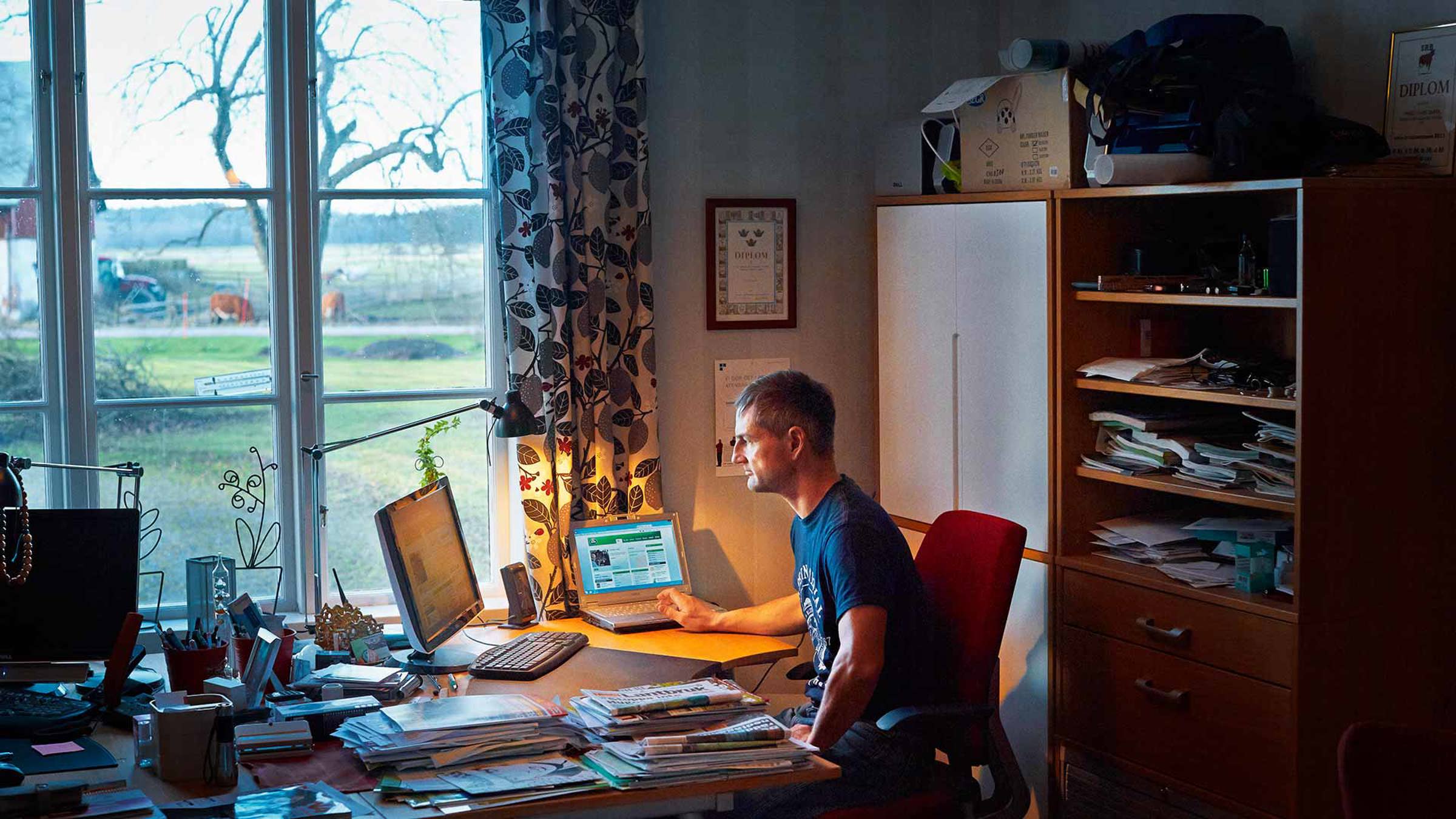 Man working on a computer